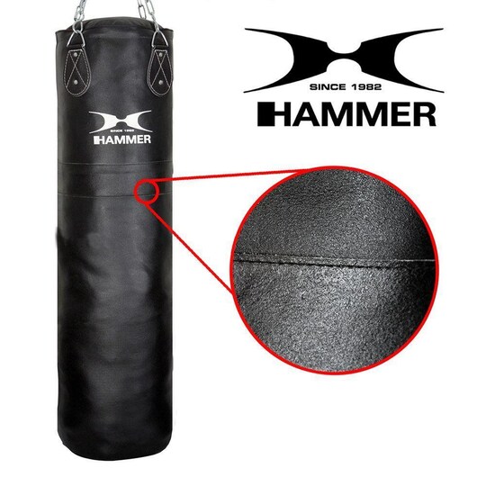 Hammer Boxing Punching Bag Premium Leather, Nyrkkeilysäkit 100 x 35 cm 28 kg