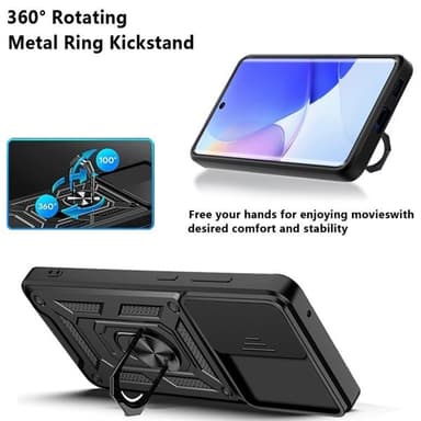 Matkapuhelimen kuori kameran linssisuojalla Huawei nova 9 - Musta