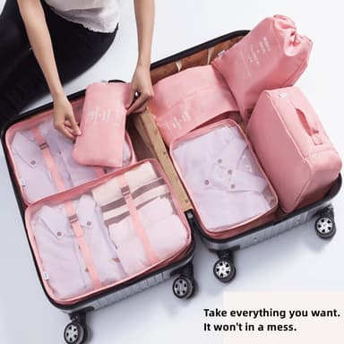 Packing Cubes Matkalaukkujen järjestäjä matkalle 7 kpl Tummansininen