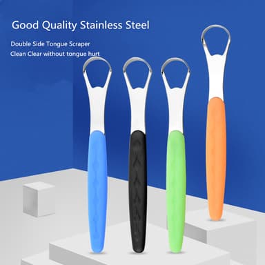 Tongue Scraper ruostumaton teräs sininen