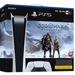PlayStation 5 Digital Edition + God of War Ragnarök pakkaus