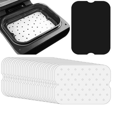 Kertakäyttöiset Air Fryer -paperivuoret 50 kpl Valkoinen