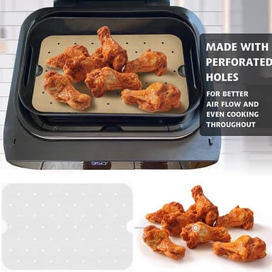 Kertakäyttöiset Air Fryer -paperivuoret 50 kpl Valkoinen