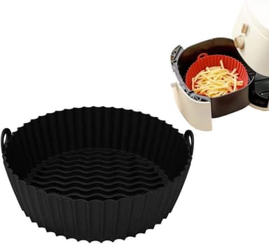 Air Fryer Silikoni Pot Musta 21.6 cm