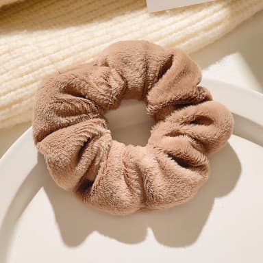 Soft Fuzzy Hair Scrunchies 2 kpl Ruskea