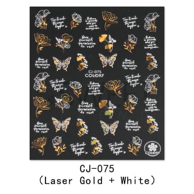 Syksyinen Laser Nail Art Tarrat 1 arkki Kulta