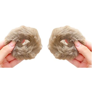 Soft Fuzzy Hair Scrunchies 2 kpl Vaalean ruskea