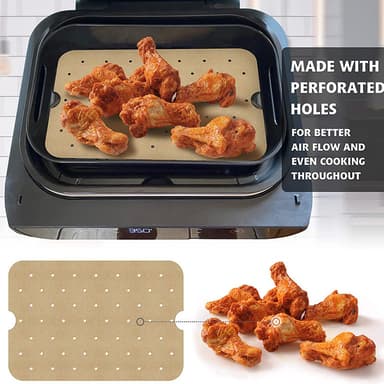 Kertakäyttöiset Air Fryer -paperivuoraukset 100 kpl Valkoinen