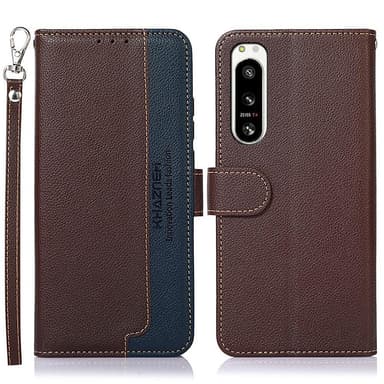 KHAZNEH puhelimen kansi Sony Xperia 5 IV - ruskea-sininen