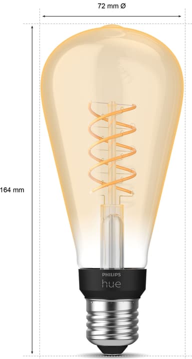 Philips Hue W lamppu 7,2W Filament ST72 E27