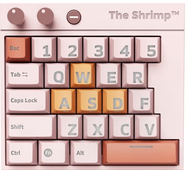 The Shrimp Model 1 mekaaninen pelinäppäimistö (Pinkey)