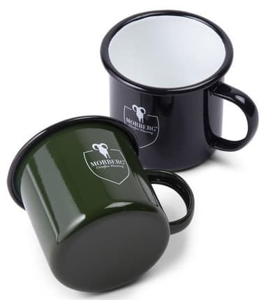 Morberg Orrefors Hunting Emaljerad Metallmugg, Svart