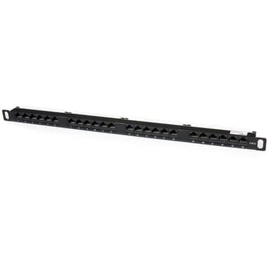 STARTECH StarTech.com PANELHU24, RJ-45, Cat5e, Musta, Telinekiinnitys, 0.5U, 482 mm