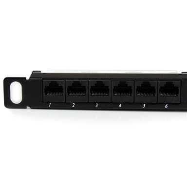 STARTECH StarTech.com PANELHU24, RJ-45, Cat5e, Musta, Telinekiinnitys, 0.5U, 482 mm