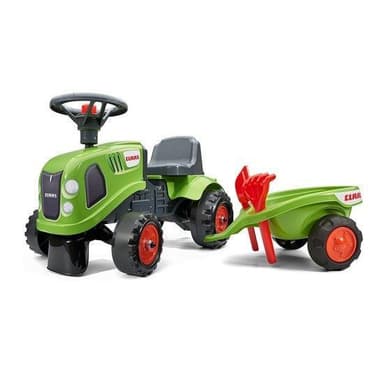 Falk Ride-on traktori peräkärryllä, haravalla ja lapiolla FALK baby Claas