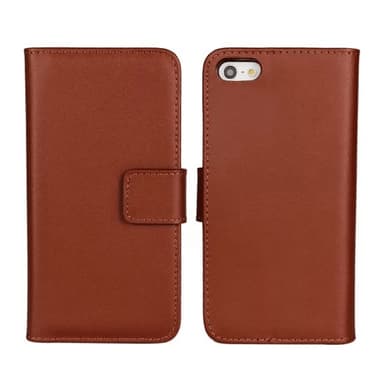 SKALO iPhone 5/5S/SE(1:a gen) Lompakkokotelo Aitoa nahkaa - Vaaleanpunainen