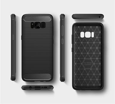 SKALO Samsung S8 Armor Carbon Iskunkestävä TPU suojakuori - Sininen