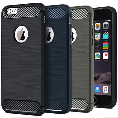 SKALO iPhone 5/5S/SE(1:a gen) Armor Carbon Iskunkestävä TPU suojakuori - Harmaa