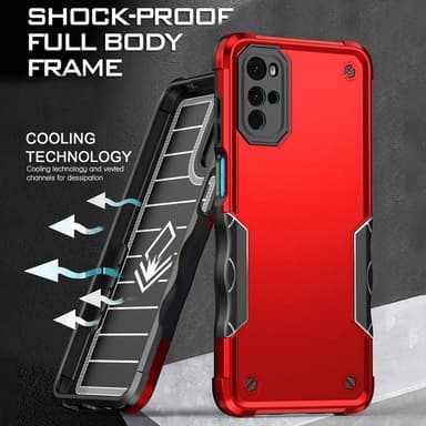 SKALO Motorola Moto G22 Shockproof Armor Suojakuori - Ruusukulta