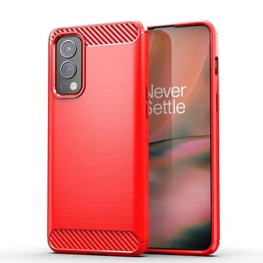 SKALO OnePlus Nord 2 Armor Carbon Iskunkestävä TPU suojakuori - Harmaa