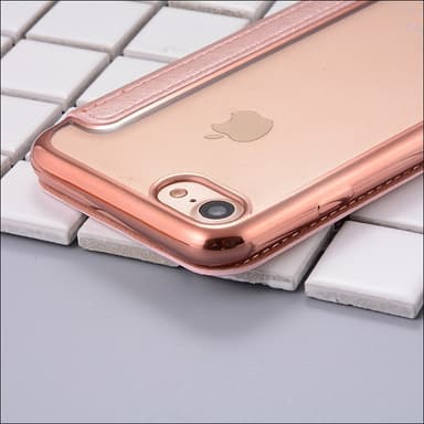SKALO iPhone 7/8 Lompakkokotelo TPU Ultra Ohut - Hopea