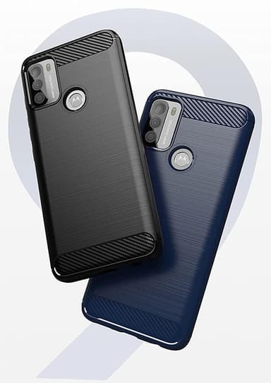 SKALO Moto G50 Armor Carbon Iskunkestävä TPU suojakuori - Punainen