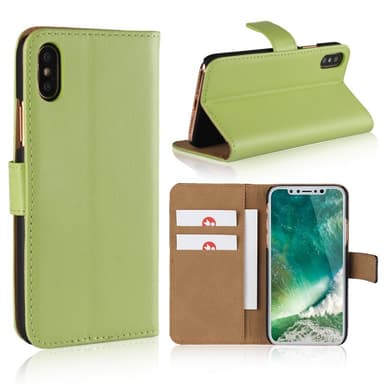 SKALO iPhone XS Max Lompakkokotelo Aitoa nahkaa - Oranssi