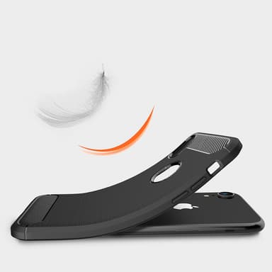 SKALO iPhone XR Armor Carbon Iskunkestävä TPU suojakuori - Punainen