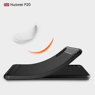 SKALO Huawei P20 Armor Carbon Iskunkestävä TPU suojakuori - Sininen