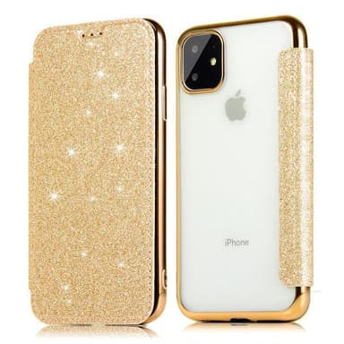 SKALO iPhone 11 Pro Max Lompakkokotelo TPU Ultra Ohut Glitter - Musta