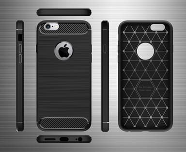 SKALO iPhone 6/6S Armor Carbon Iskunkestävä TPU suojakuori - Harmaa
