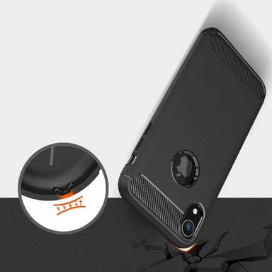 SKALO iPhone XR Armor Carbon Iskunkestävä TPU suojakuori - Punainen