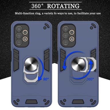 SKALO Samsung A13 4G Armor Hybridi metallirengas kuori - Musta