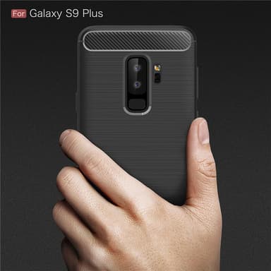 SKALO Samsung S9 Plus Armor Carbon Iskunkestävä TPU suojakuori - Punainen