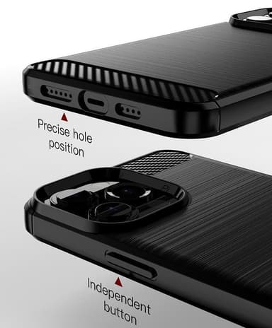 SKALO iPhone 13 Pro Max Armor Carbon Iskunkestävä TPU suojakuori - Harmaa