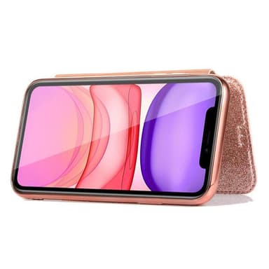 SKALO iPhone 11 Pro Max Lompakkokotelo TPU Ultra Ohut Glitter - Musta