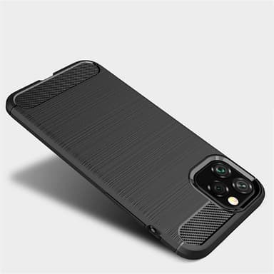 SKALO iPhone 11 Pro Max Armor Carbon Iskunkestävä TPU suojakuori - Punainen