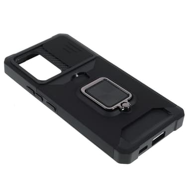 SKALO Samsung A53 5G Armor Card Holder Camera Slider Suojakuori - Musta