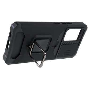 SKALO Samsung A53 5G Armor Card Holder Camera Slider Suojakuori - Musta