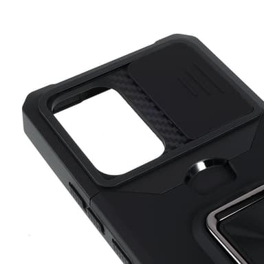 SKALO Samsung A53 5G Armor Card Holder Camera Slider Suojakuori - Musta