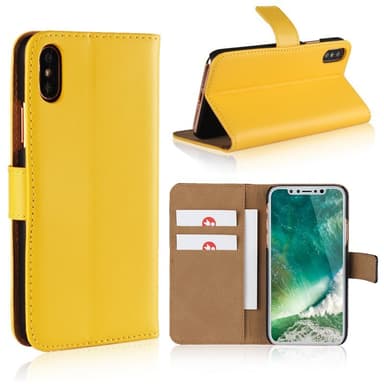 SKALO iPhone XS Max Lompakkokotelo Aitoa nahkaa - Sininen