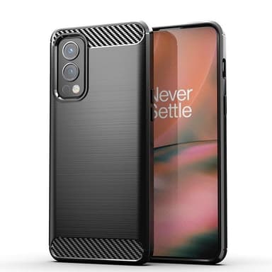 SKALO OnePlus Nord 2 Armor Carbon Iskunkestävä TPU suojakuori - Harmaa