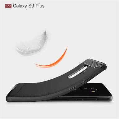 SKALO Samsung S9 Plus Armor Carbon Iskunkestävä TPU suojakuori - Punainen