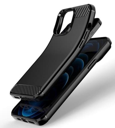 SKALO iPhone 13 Pro Max Armor Carbon Iskunkestävä TPU suojakuori - Harmaa