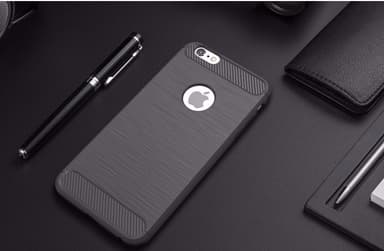 SKALO iPhone 6/6S Armor Carbon Iskunkestävä TPU suojakuori - Harmaa