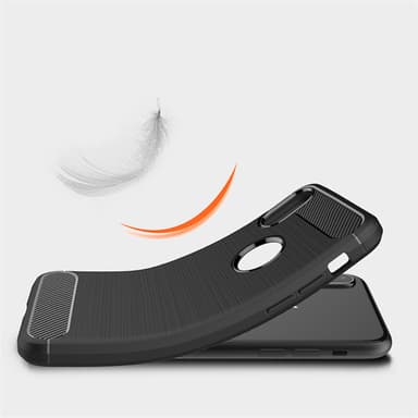 SKALO iPhone XS Max Armor Carbon Iskunkestävä TPU suojakuori - Sininen