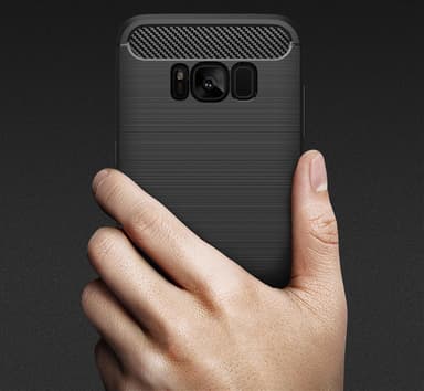 SKALO Samsung S8 Armor Carbon Iskunkestävä TPU suojakuori - Sininen