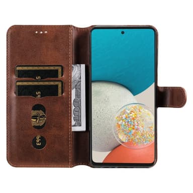 SKALO Samsung A53 5G Classic Lompakkokotelo - Ruskea