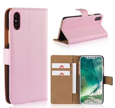 SKALO iPhone X/XS Lompakkokotelo Aitoa nahkaa - Valkoinen