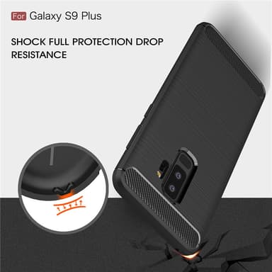 SKALO Samsung S9 Plus Armor Carbon Iskunkestävä TPU suojakuori - Harmaa